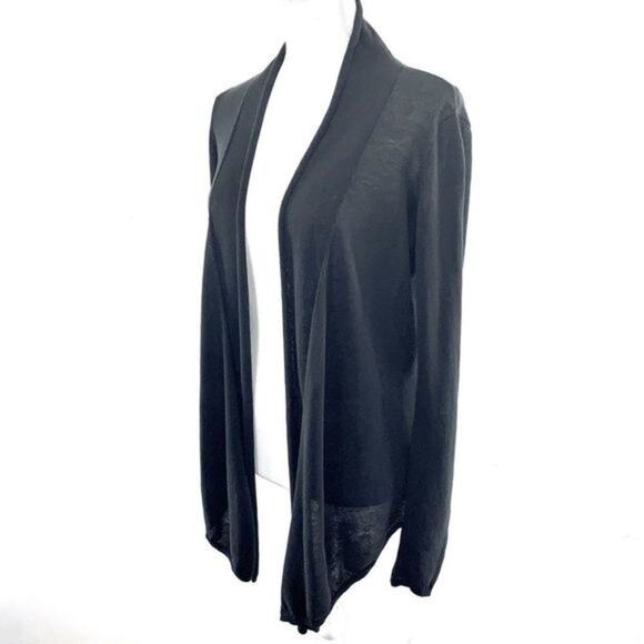 VINCE Cardigan Wrap Sweater Size S Charcoal Lightweight - Picture 2 of 4